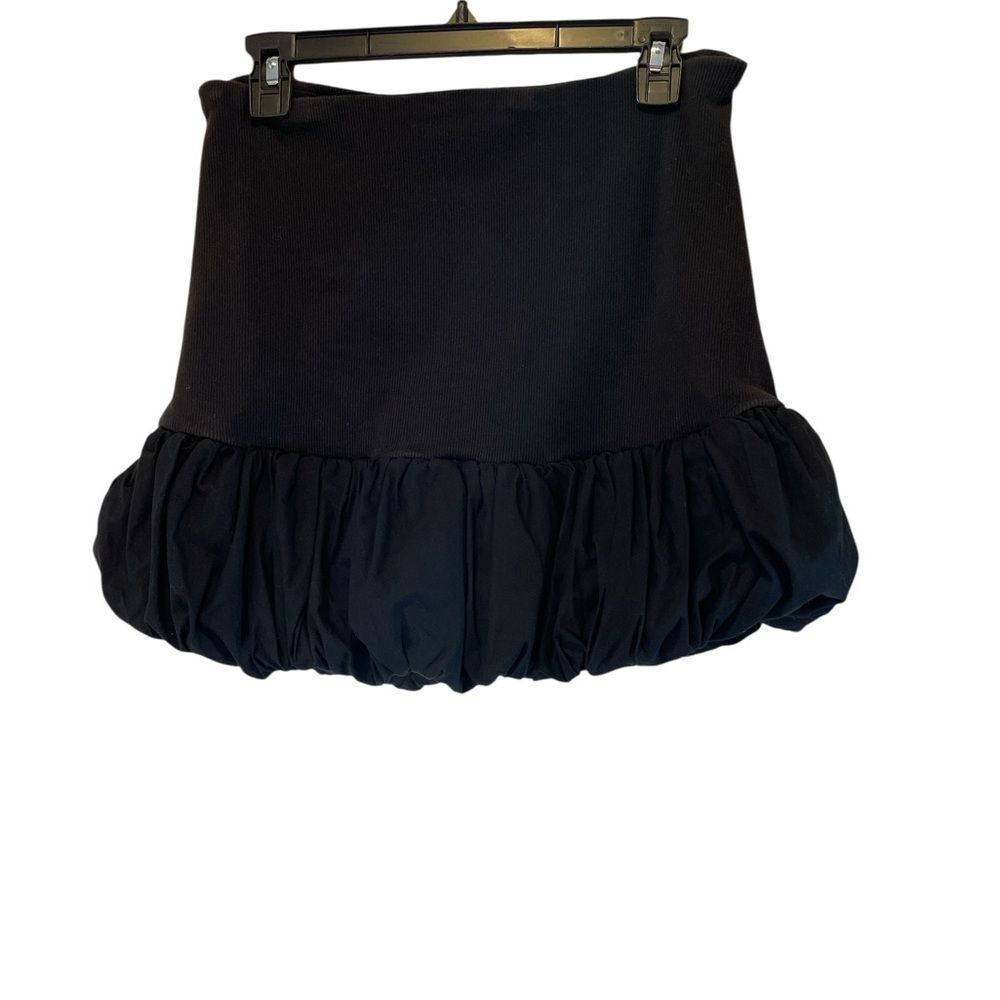 Anthropologie Drop Waist Knit Bubble Elegant Black Skirt size M - Picture 3 of 3